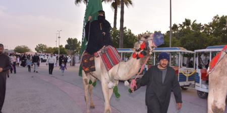 “راية التوحيد” ترفرف عاليًا.. استعراض للخيول والإبل بكورنيش الدمام