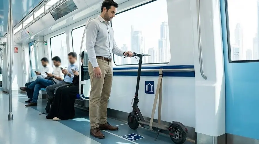 قبل أن يُغلق الباب في وجهك.. 8 شروط لاصطحاب ‘السكوتر الكهربائي’ داخل مترو وحافلات دبي